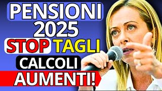 ULTIM’ORA Pensioni 2025 Stop ai Tagli Scopri Subito i Nuovi Calcoli degli Aumenti [upl. by Bridgette]