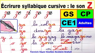 Cahier d’écriture  écrire les mots avec le son z en gs cp ce1 ce2 22 [upl. by Ahcatan]