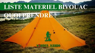 Liste matériel bivouac quoi prendre [upl. by Yahska]