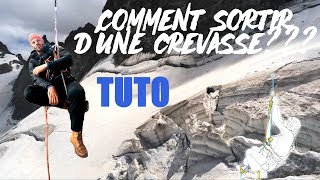 TUTO COMMENT SORTIR DUNE CREVASSE SEUL  remontée sur corde 5CREVASSE RESCUE [upl. by Novla]