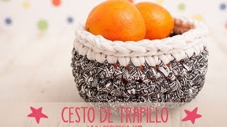 Cómo hacer un cesto de trapillo Tutorial paso a paso [upl. by Egroj]