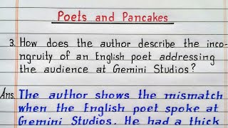 How does the author describe the incongruity of an English Poets and Pancakes Class 12 Chapter 6 [upl. by Abbotsen]