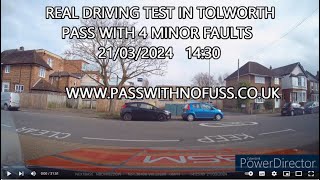 REAL DRIVING TEST ROUTE IN TOLWORTH 3 [upl. by Berliner]