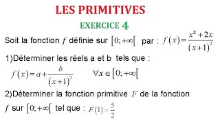 Les primitives dune fonction 2bac exercice 4 [upl. by Studnia776]