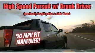 TROOPER JOINS HIGH SPEED PURSUIT on DWI driver in Chevy Avalanche  90MPH PIT Maneuver ASP police [upl. by Shelba]