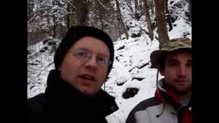 2 Days Bushcraft in a snowy mountain canyon [upl. by Ecertak]