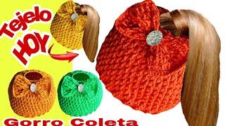 Cómo tejer GORROS COLETEROS a crochet Todas las Medidas [upl. by Darren]