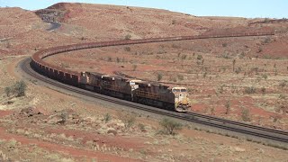 Massive Rio Tinto Iron Ore Trains tackle the Chichester Range [upl. by Ferdinanda]