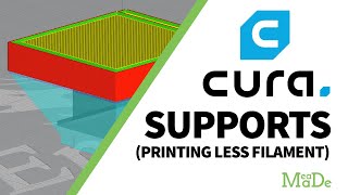 Printing Cura Supports With Less Filament  Ultimaker Cura Tutorial [upl. by Feilak]