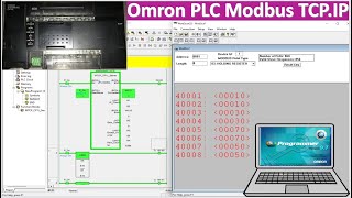 PLC Omron Modbus TCPIP simulation with ModScan [upl. by Aderf]