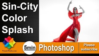 Photoshop Tutorial How to create the Sin City Color Splash Effect [upl. by Euf]