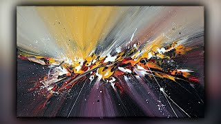 Abstract Painting  Satisfying  Acrylics  Palette Knife  Demo 100 [upl. by Lange896]