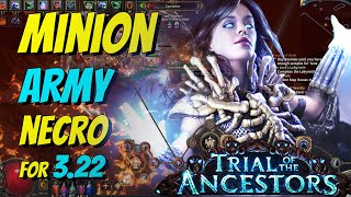 PoE 322  MINION ARMY Necromancer Build  UPDATED for Trial of the Ancestors [upl. by Acsecnarf339]