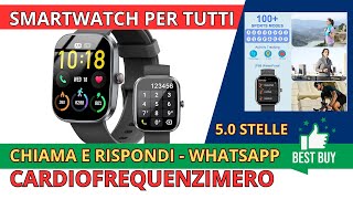 KUIZIL SMARTWATCH UOMO DONNA CON EFFETTUA O RISPOSTA CHIAMATE  OROLOGIO CON CARDIOFREQUENZIMETRO [upl. by Edlin118]