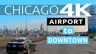 Driving from Chicagos OHare Airport to Downtown Chicago on Kennedy Expressway [upl. by Frohne]