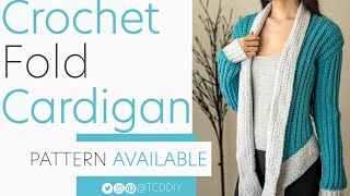 Crochet Fold Cardigan  Pattern amp Tutorial DIY [upl. by Gordon]