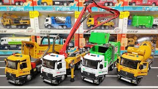 Collection Of Diecast Trucks  Dump Truck Concrete Pump Truck Garbage Truck Mixer Truck [upl. by Weidner175]