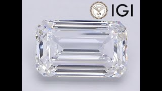 Emerald Cut Diamond 5 Carat Loose E VS1 IGI Certified 5ct Lab Created [upl. by Thagard705]