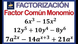 💥FACTORIZACIÓN 01 Factor Común Monomio🚀 [upl. by Eziechiele]