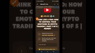 hink Like a Pro How to Control Your Emotions in Crypto Trading   Memefi Youtube Video Code [upl. by Melisa888]