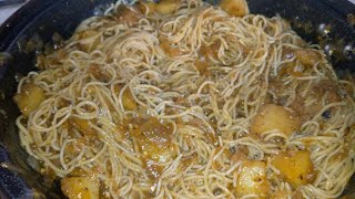 spaghetti Ak sauce pomme de terre bu saf teh nekhtwinscuisine [upl. by Beverley850]