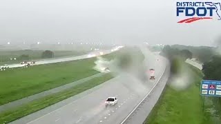 Florida Hydroplaning Crash amp Splash [upl. by Coh175]