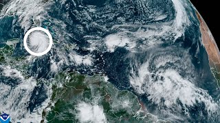 Hurricane Rafael makes landfall in Cuba barrels into the Gulf in satellite timelapse [upl. by Akinaj]