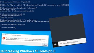 Jailbreaking Windows 10 Team part II [upl. by Jarid]