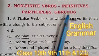 NONFINITE VERBS Infinitives Participles Gerunds English Grammar 9th amp 10th Explanation in Hindi [upl. by Niarda]