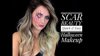 Scar Beauty  Quick amp Easy Halloween Makeup Tutorial [upl. by Strong]