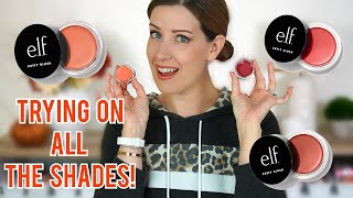 ELF PUTTY BLUSH REVIEW amp SWATCHES TRYING ON ALL 8 SHADES [upl. by Attenaz]