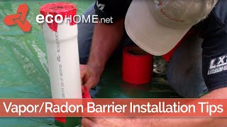 Slab floor vapour barrier and radon stack [upl. by Kial]