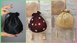 ELEGANT POTLI BAGS COLLECTION IDEAS FOR BIGINNERS  BOLSAS POTLI [upl. by Keiryt]