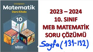 10sınıf MEB Matematik sayfa 131132 Öğrendiğimizi uygulayalım Miray yayınları [upl. by Endres296]