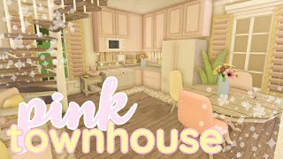 pink townhouse  bloxburg summer town build [upl. by Eimmaj530]