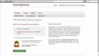 How To Add Carbonmade To Your Domain At iWantMyName [upl. by Ugo]