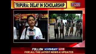 Tripura TISF Protests Demanding Immediate Transfer of PostMatric Scholarship Funds [upl. by Bartley836]