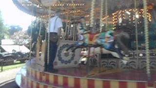 Kirsty amp Sam on the Gallopers at Bressingham 1940s weekend [upl. by Ydnis85]