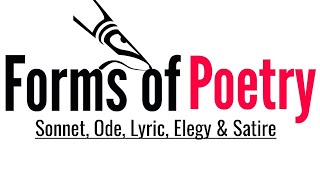 Forms of poetry Sonnet Ode Lyric Elegy and Satire in Hindi Dafinition and Example [upl. by Arahas]