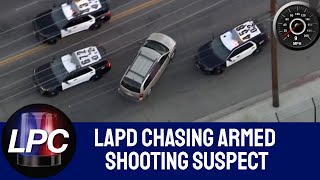 FULL PURSUIT LAPD Chasing Armed Shooting Suspect [upl. by Crutcher]