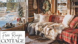 Christmas at the Cabin 🎄 Cozy Christmas Decor Inspiration amp Relaxing Christmas Music [upl. by Dav]