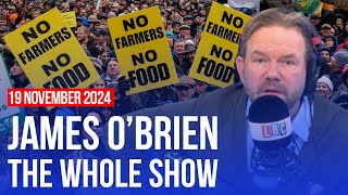 Thousands of farmers descend on Whitehall  James O’Brien  The Whole Show [upl. by Orest]