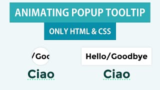 Animating Popup Tooltip Only HTML CSS [upl. by Gamaliel]