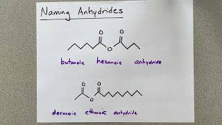 Naming Anhydrides Three valid methods 5 examples [upl. by Caton944]