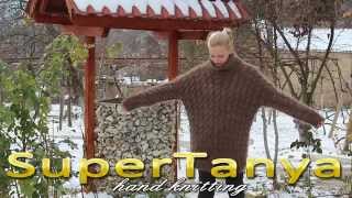 11122012 Hand knitted beige mohair sweater with cables and turtleneck by SuperTanya [upl. by Jilly]