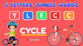 Jumble words for kids  5 letters jumble words  Kids vocabulary  AAtoonsKids [upl. by Telrats]