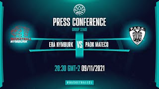 ERA Nymburk v PAOK mateco  Press Conference  Basketball Champions League 202122 [upl. by Dari660]