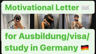 Motivational ✉️ letter for jobstudyAusbildung in Germany [upl. by Amol]