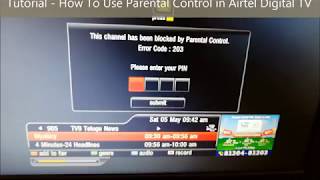 Parental Control in Airtel Digital TV to Block Channels [upl. by Ubald]