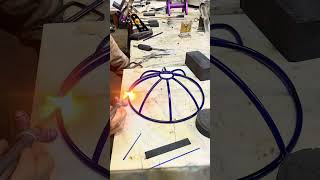 Welding together a sculpture using blue borosilicate glass [upl. by Sidell]